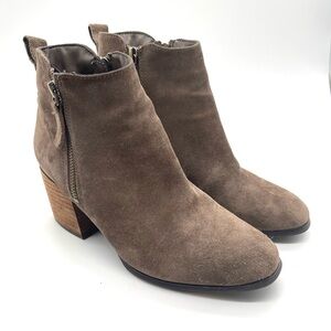 Blondo Siena Ankle Boots Dark Taupe Brown Waterproof Womens Size 7.5 Suede